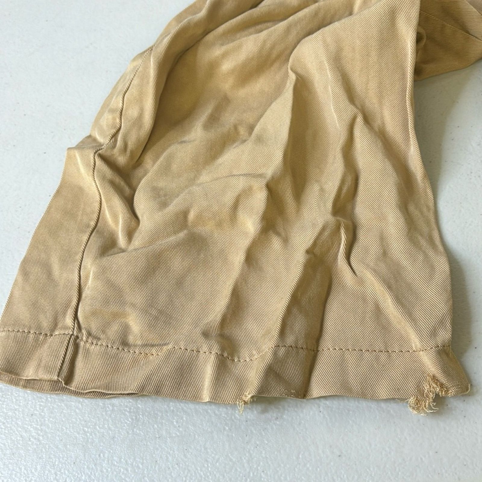 DONNI. RTR Sz Xs 0-2 donni Sand Tan Twill Pleated Wide Leg Pants Size 25" / US 0 / IT 36 - 4 Thumbnail