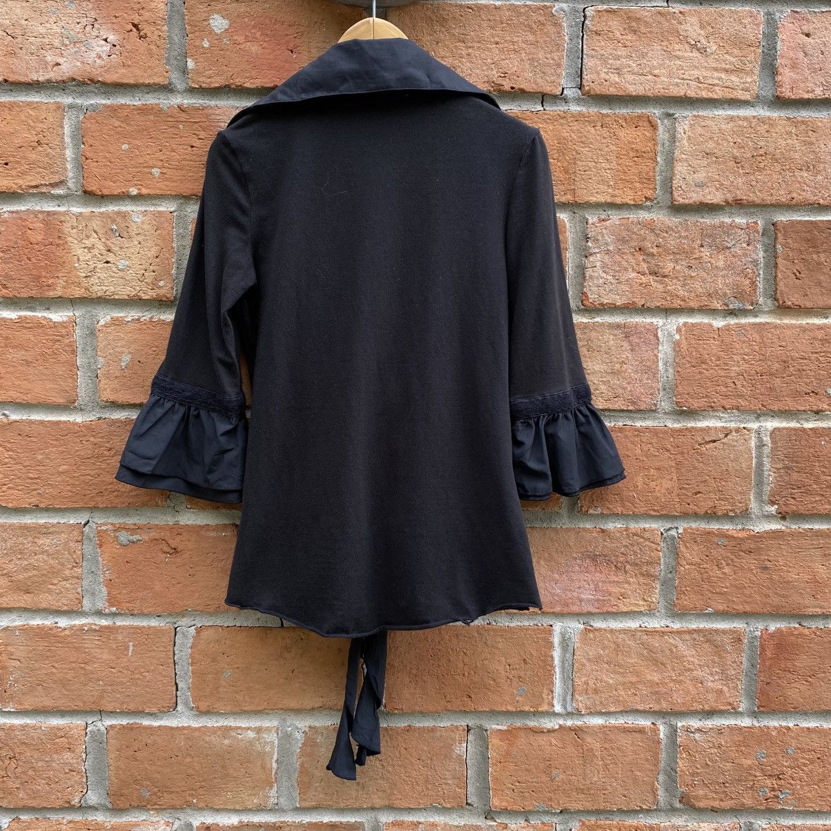 Designer × Japanese Brand Cook jeans Y2K Punk Black Ruffle Fitted Blouse Size M / US 6-8 / IT 42-44 - 16 Thumbnail