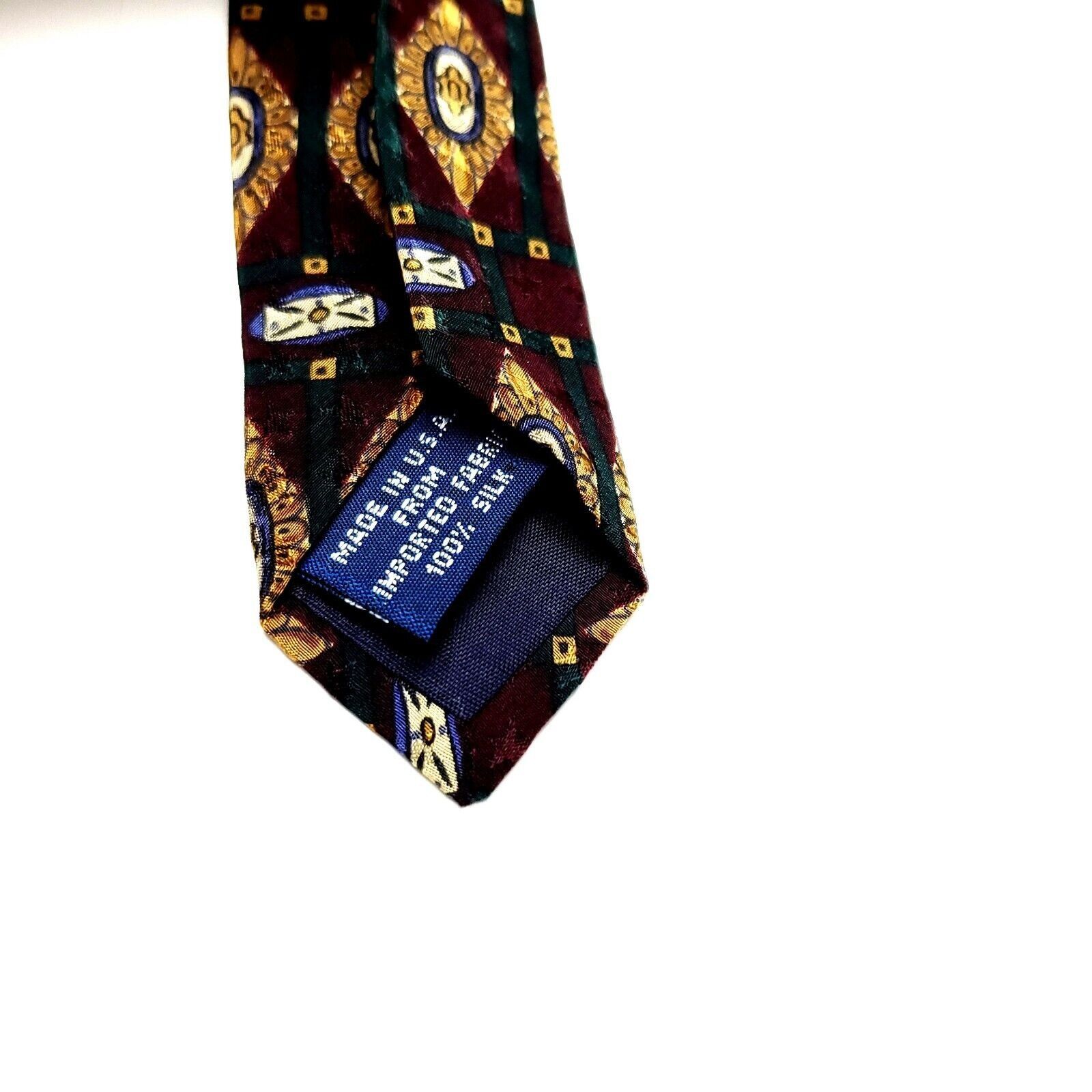 Gap Gap Silk Tie Print Maroon Red Geometric Size ONE SIZE - 5 Thumbnail