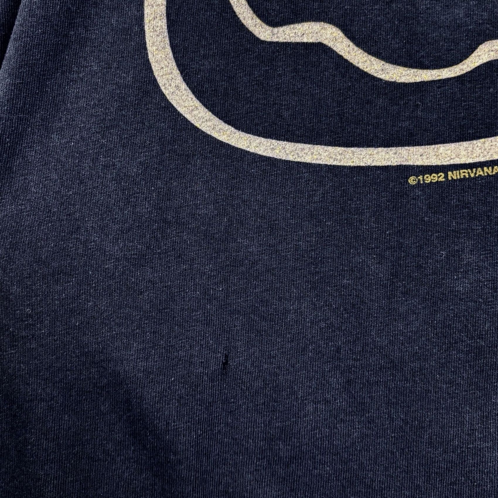 Gildan VINTAGE Nirvana T Shirt Gildan Dark Navy Smiley 1992 Grunge Size M Mens Size US M / EU 48-50 / 2 - 5 Thumbnail