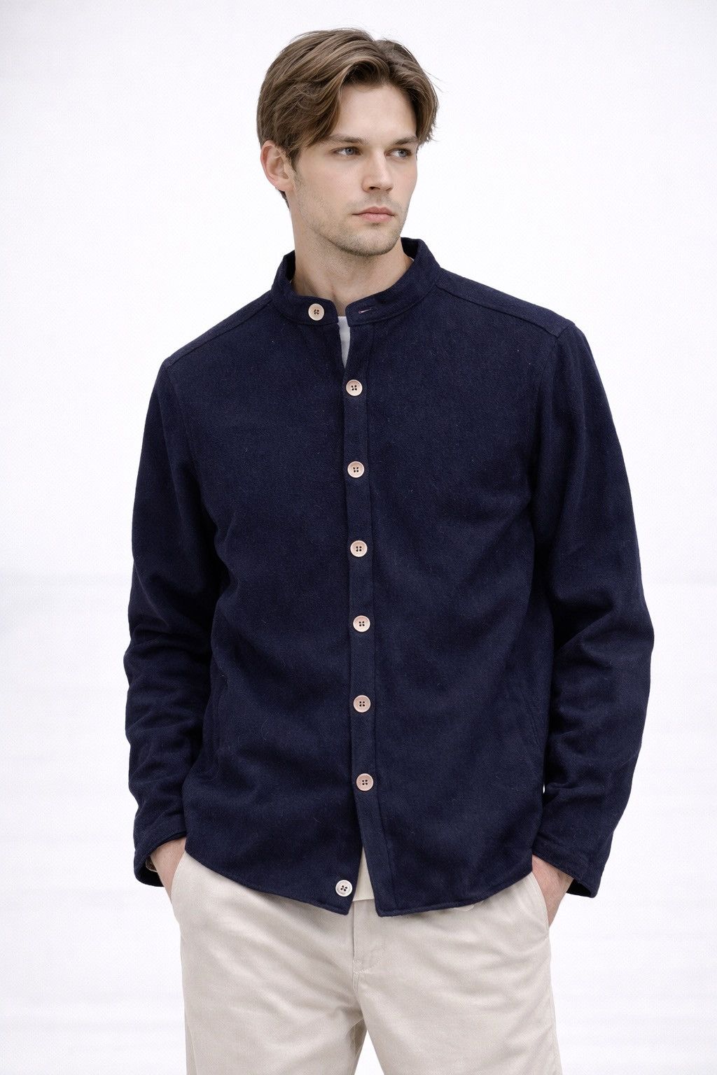 Edifice Japan Edifice Japan Wool Deck Style Button Jacket Navy Minimalist Size US M / EU 48-50 / 2 - 1 Thumbnail