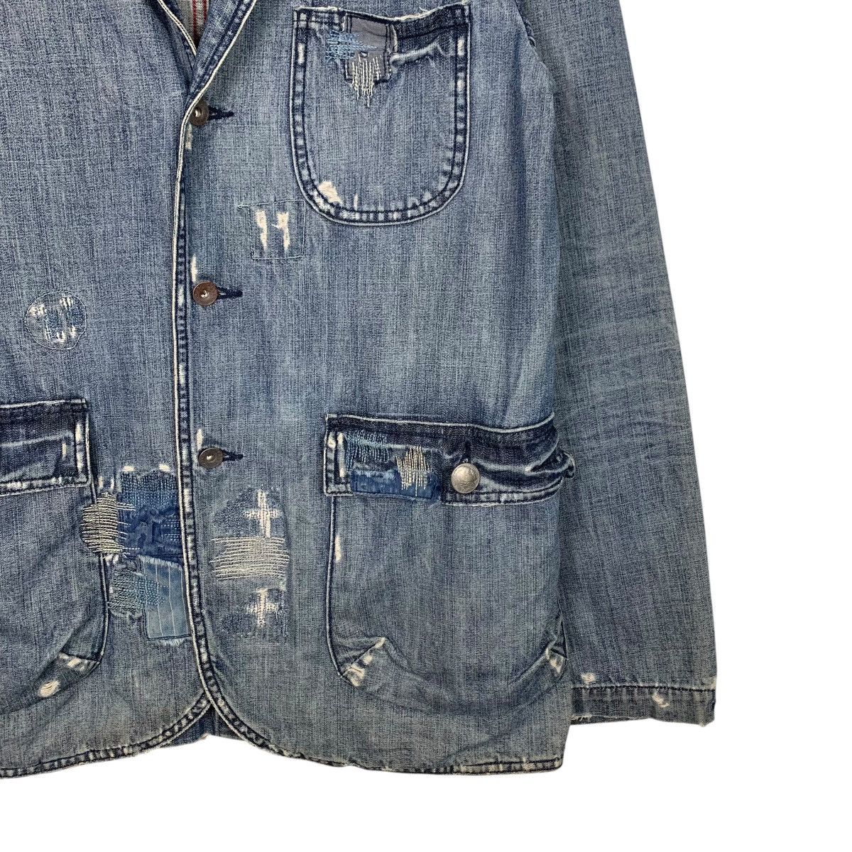Lucky Brand LUCKY BRAND Trashed Distress Casual Denim Jacket #1665-C74 Size US M / EU 48-50 / 2 - 4 Thumbnail