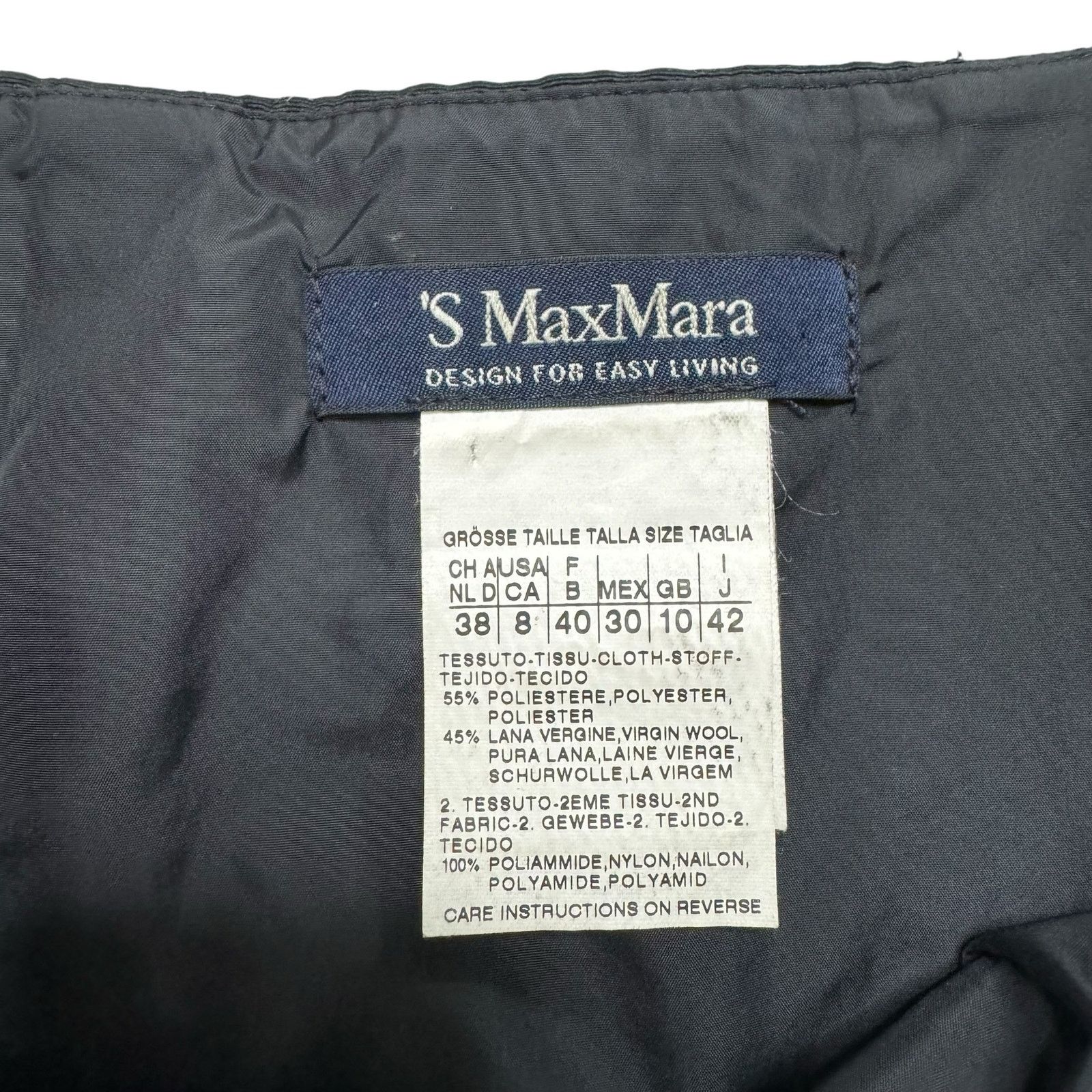 Max Mara S MAX MARA Pleated Black Wool Knee Length Skirt US 8 *READ* Size 30" / US 8 / IT 44 - 6 Thumbnail