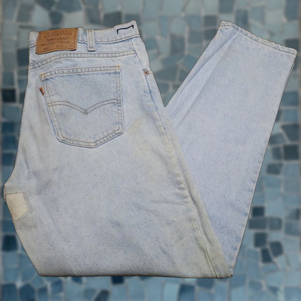 Levi's VINTAGE Levi's 550 Jeans Denim Distressed Orange Tab USA Made 34x30 90s Retro Western Bohemian Classic Men's Pants Jeans 34x30 Blue Distressed Size US 34 / EU 50 - 1 Thumbnail