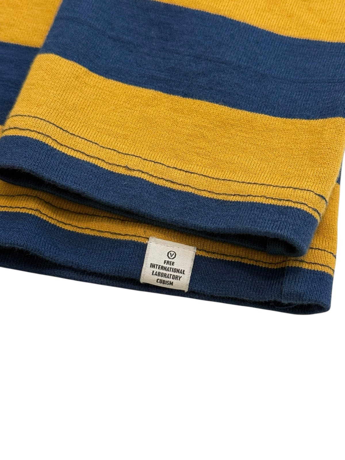 Visvim Mustard Navy Stripe Border Crew Size US L / EU 52-54 / 3 - 4 Thumbnail