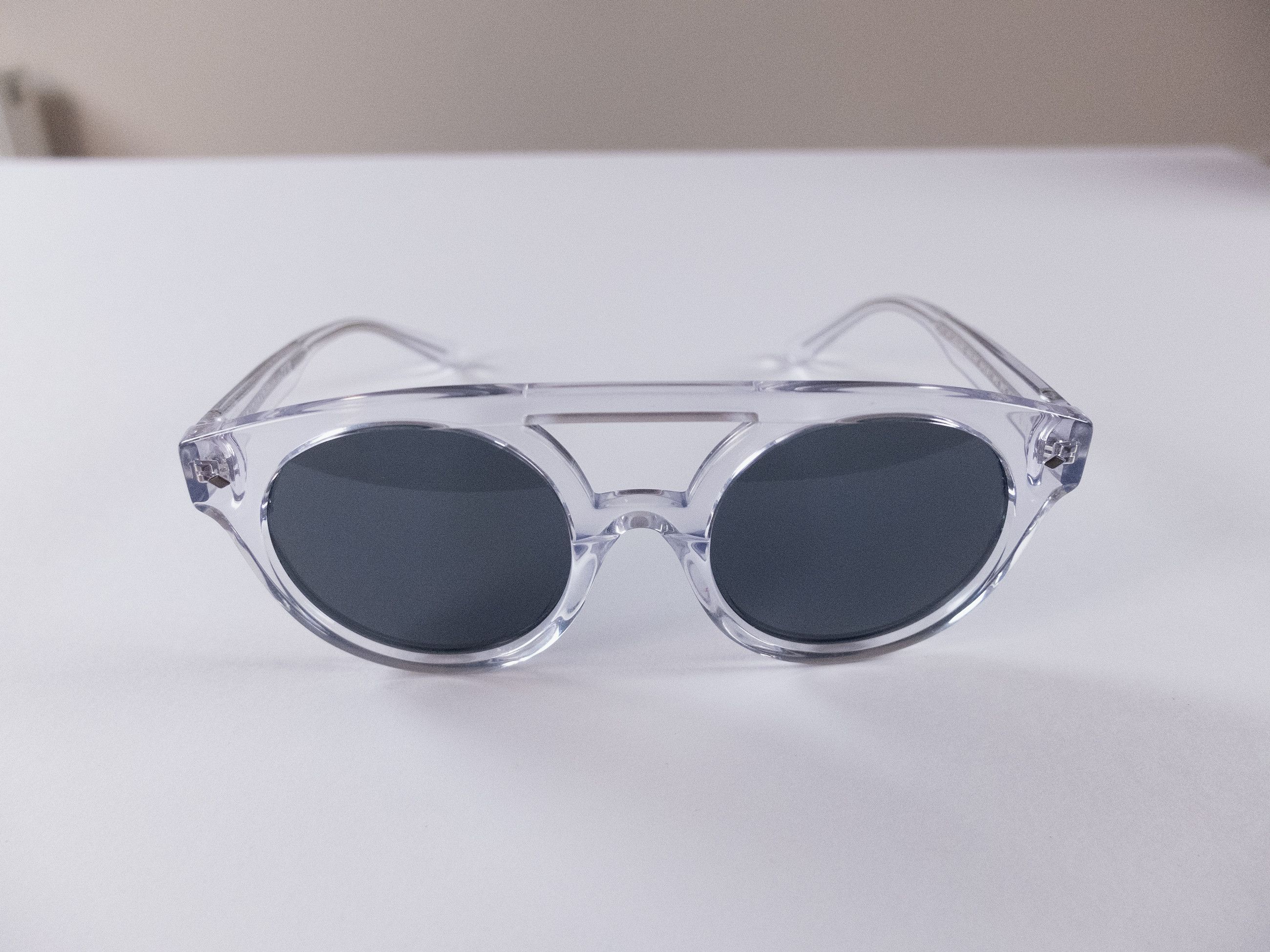 Giorgio Armani GIORGIO ARMANI Runway clear round acetate sunglasses Size ONE SIZE - 5 Thumbnail