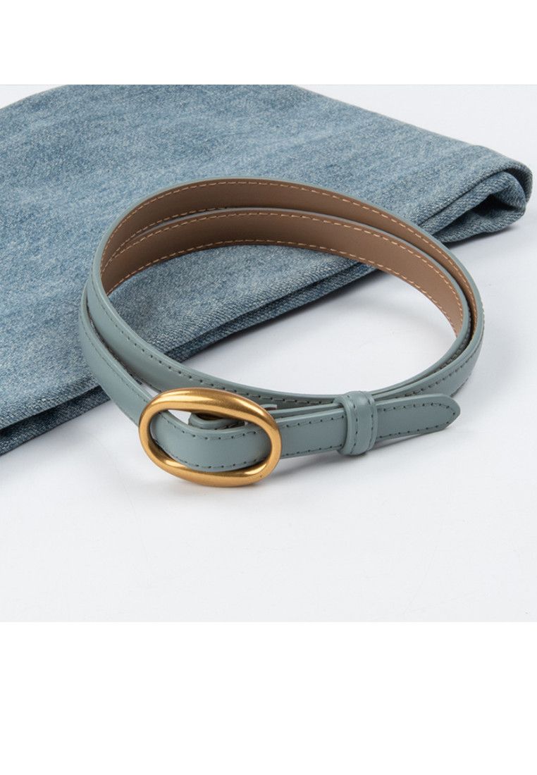 Other Blue Women's Leather Belts with Gold Buckle Belt Size ONE SIZE - 2 Thumbnail