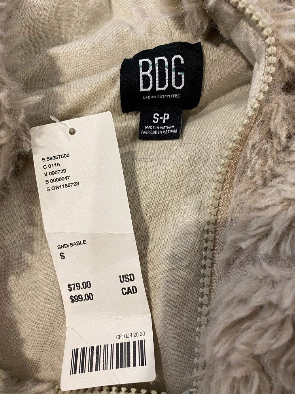 Bdg Nwt BDG Urban Outfitters Sherpa Fleece Hoodie Jacket Cropped Size S / US 4 / IT 40 - 7 Thumbnail