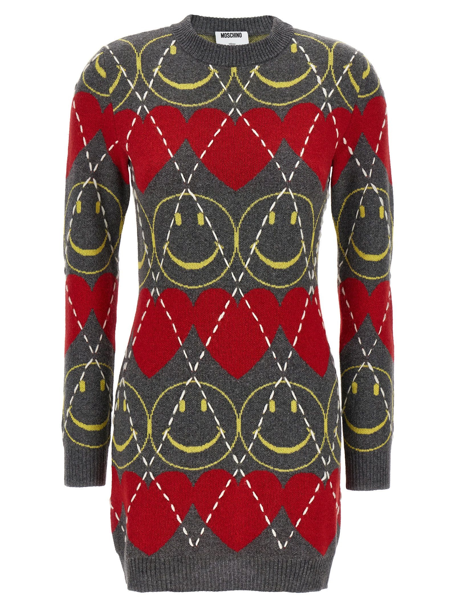 ワンピース Moschino FW25 'SmileyR' wool dress (A04865502 1506) Moschino 'Smiley®' Wool Dress | Grailed