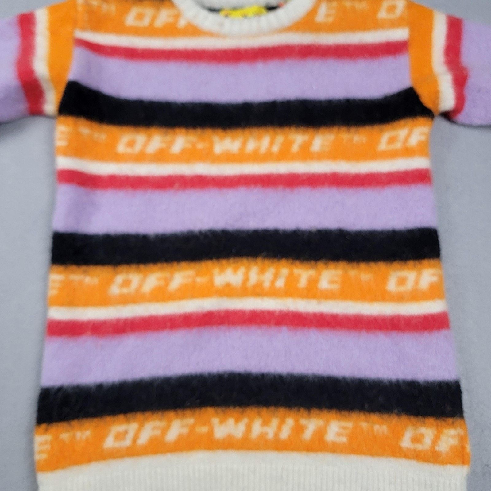 Off-White Off-White Sweater Kids Size 10 Multi-Color Stripe Logo Wool Size L / US 10 / IT 46 - 3 Thumbnail