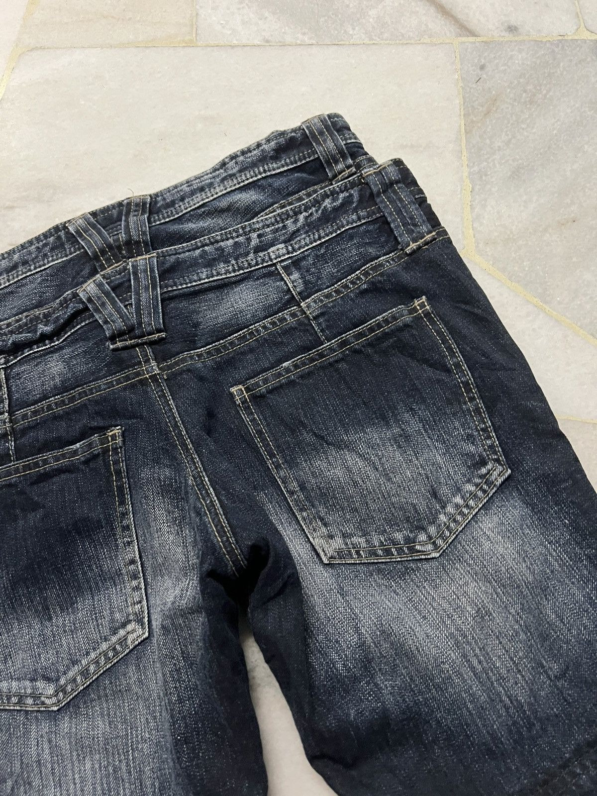 Japanese Brand PPFM DOUBLE WAIST RARE JEANS Size US 33 - 16 Thumbnail
