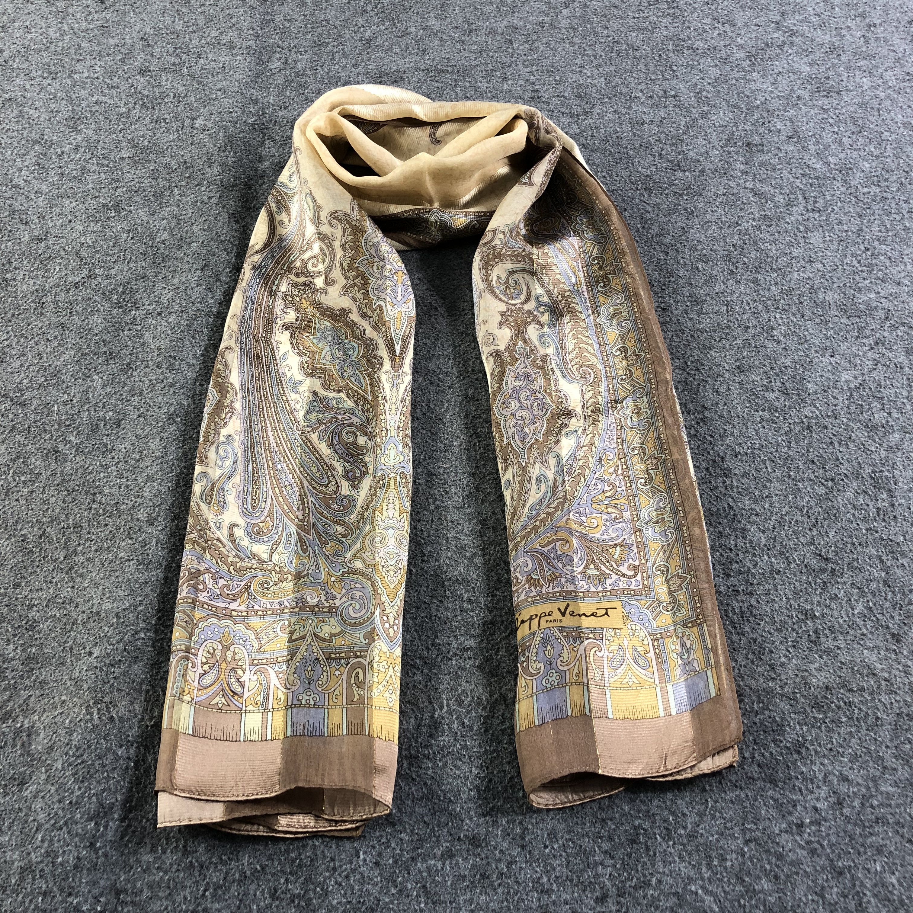 Vintage Philippe Venet Paisley Silk Stole Silk Scarf M842 Size ONE SIZE - 1 Thumbnail