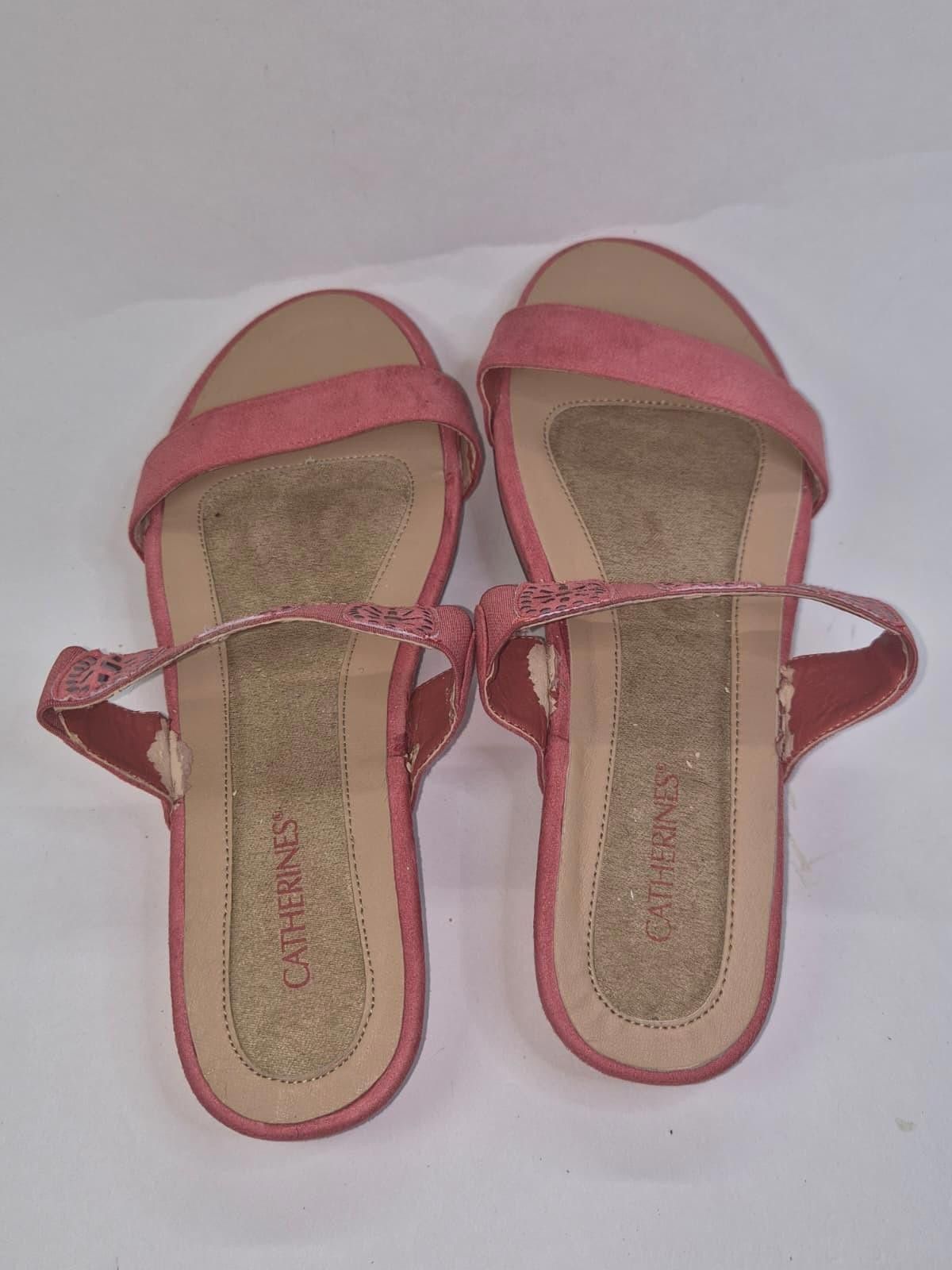 Other Catherines Sandals Women's Sz10 Wide Suede Rhinestone Boho Size US 10 / IT 40 - 8 Thumbnail