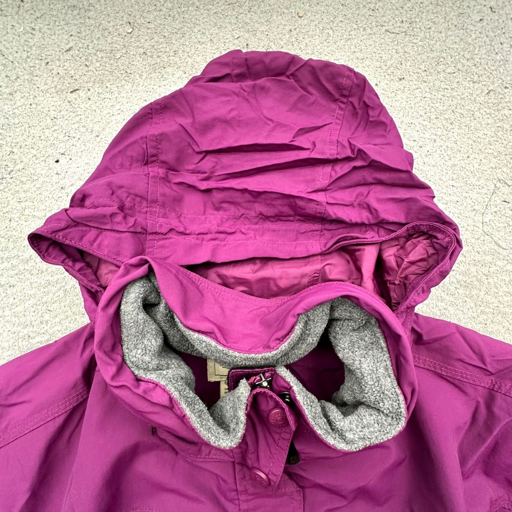 Vintage L.L. Bean Parka Jacket Womens Plus 1X Purple Fleece Lined Hooded Full Zip Pockets Nylon Polyester Long Winter Fall Slim? Size XL / US 12-14 / IT 48-50 - 6 Thumbnail