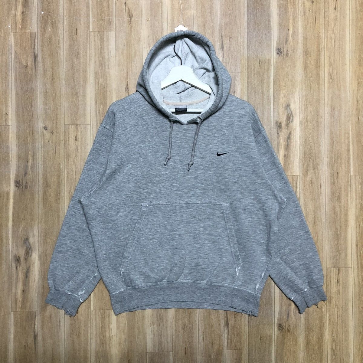 Nike Vintage Nike Swoosh Distressed Hoodie Sweatshirt Size US L / EU 52-54 / 3 - 1 Thumbnail