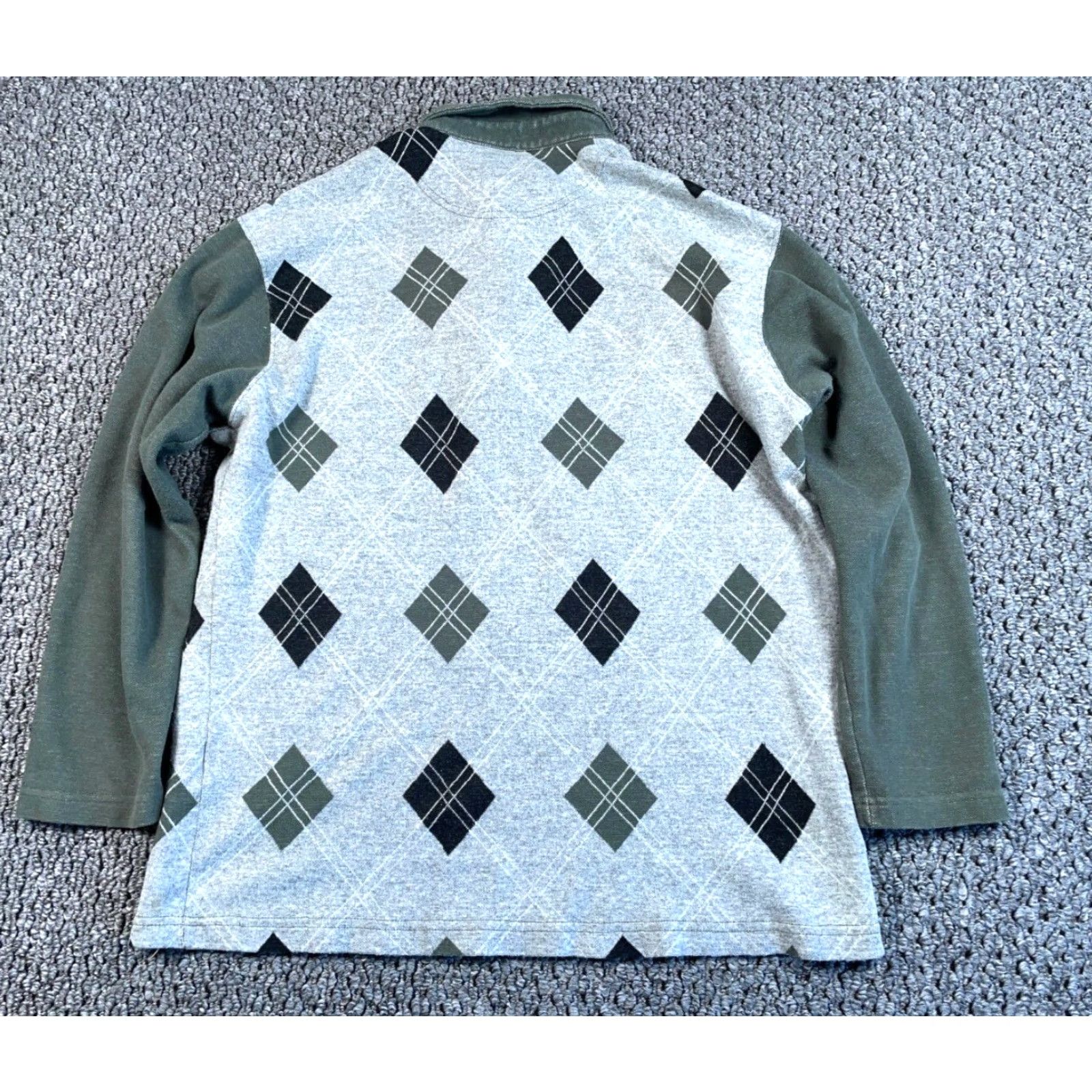 Guess VINTAGE 90s GUESS Argyle Sweater Adult Medium Gray Green Knit Casual Mens Size US M / EU 48-50 / 2 - 2 Thumbnail