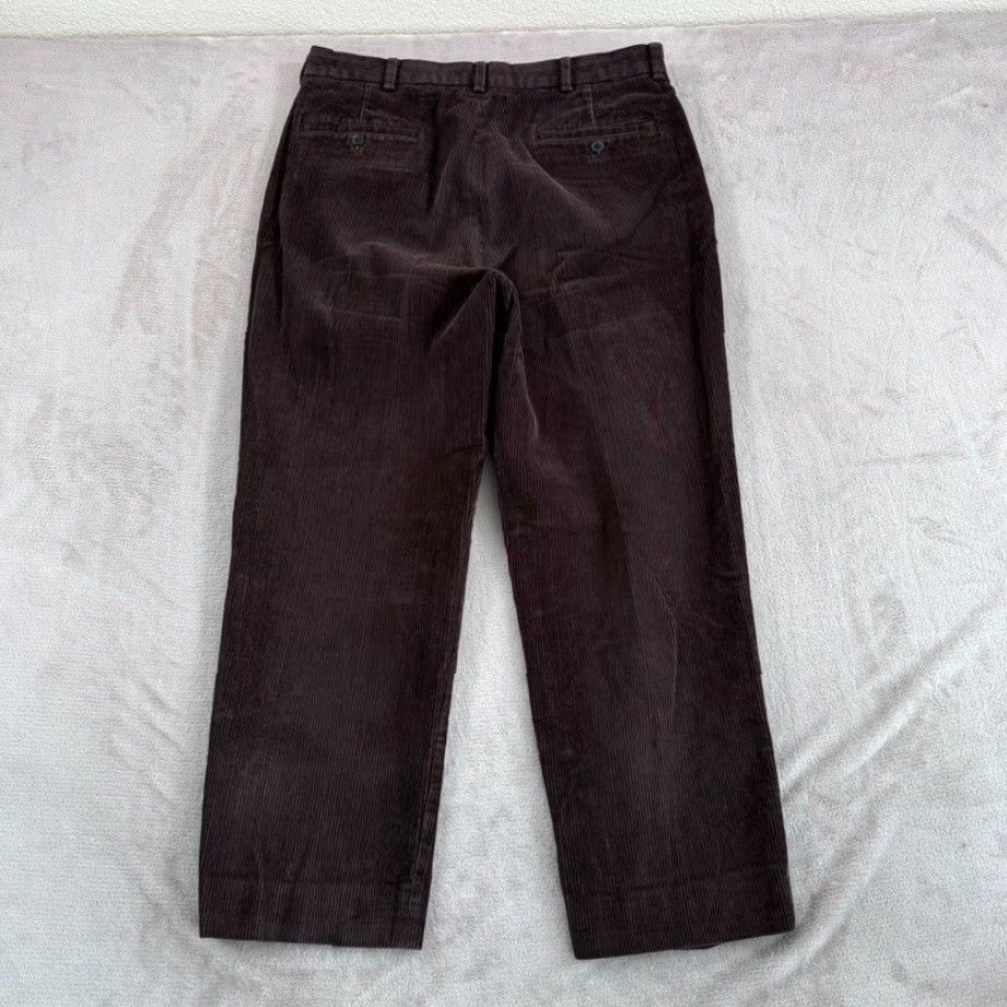 Brooks Brothers VINTAGE Brooks Brothers Pleated Dress Pants Corduroy 35x29 Brown Old Money Luxury Baggy Size US 35 - 4 Thumbnail