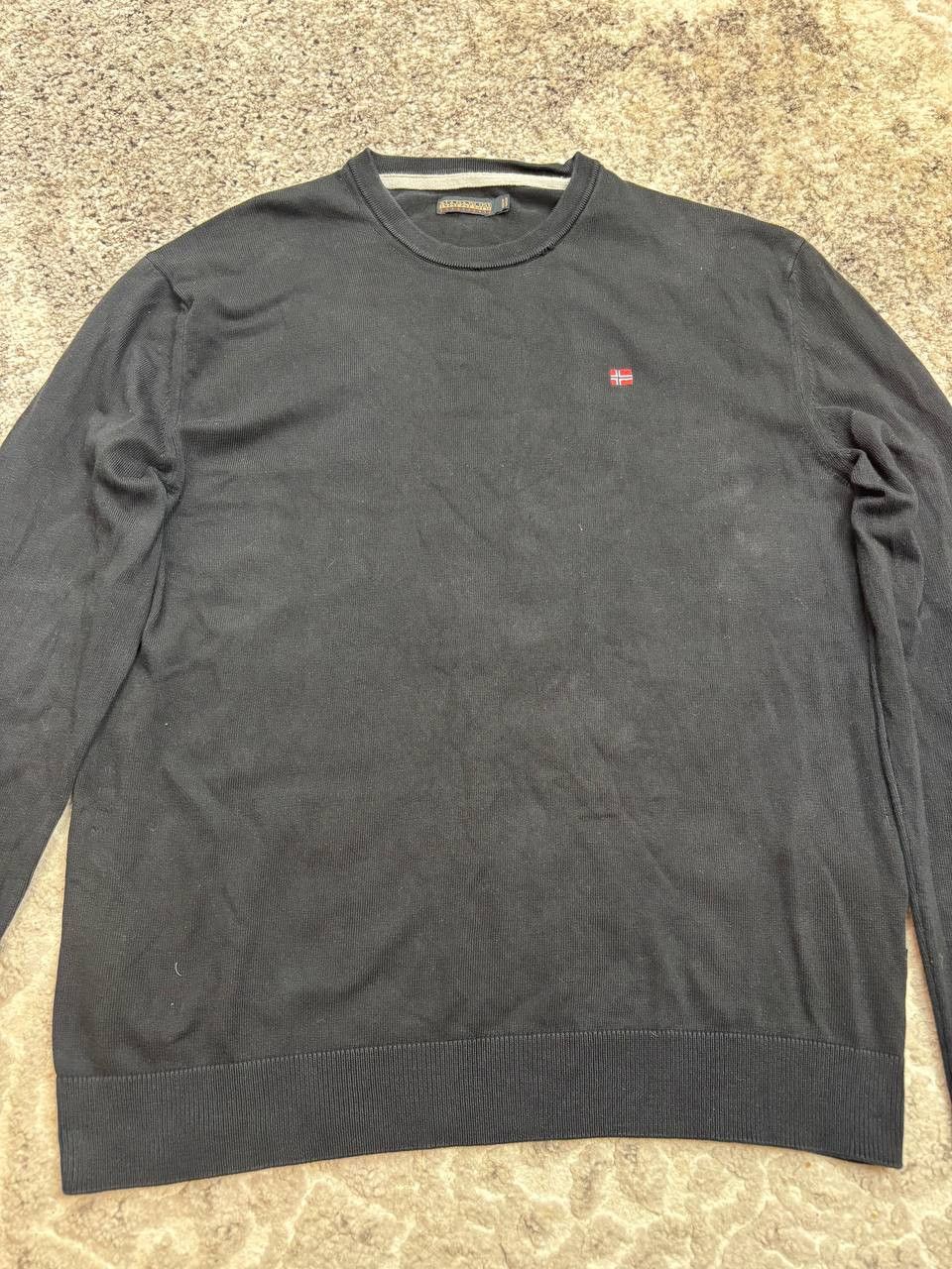 Napapijri Napapijri Black Cotton Knit Pullover Logo Patch L Size US L / EU 52-54 / 3 - 3 Thumbnail
