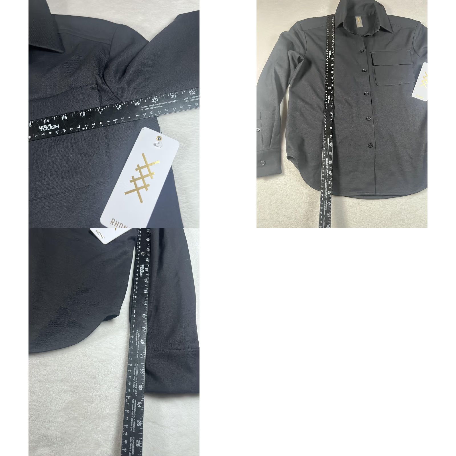 Rhone VINTAGE Rhone Horizon Shirt Jacket Mens XS Black Recycled Polyester Button Up Shacket Size US XS / EU 42 / 0 - 8 Thumbnail