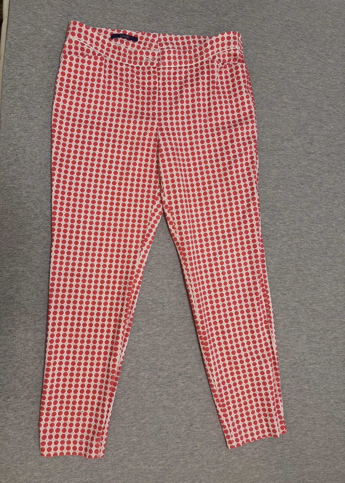 Laurel Laurel Red Geometric Pattern Pants Vintage Designer Trousers Size 34" / US 12 / IT 48 - 1 Thumbnail