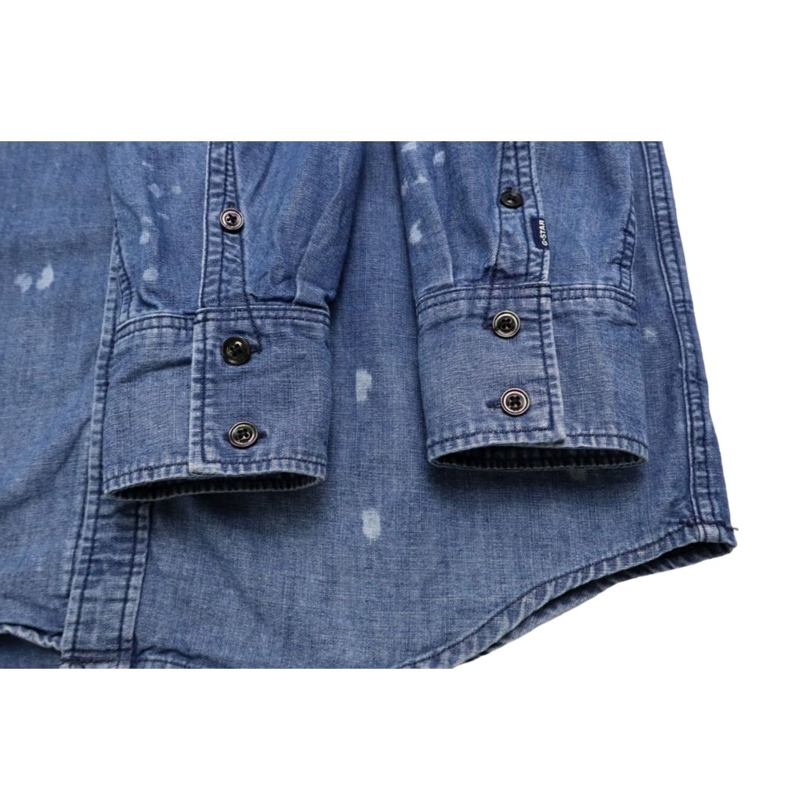 G-Star G-STAR Arc 3D Slim Shirt Men's LARGE Denim Chest Pockets Painted Denim Shirt Slim Chest Pockets Painted LARGE Men Blue Shirt Size US L / EU 52-54 / 3 - 5 Thumbnail