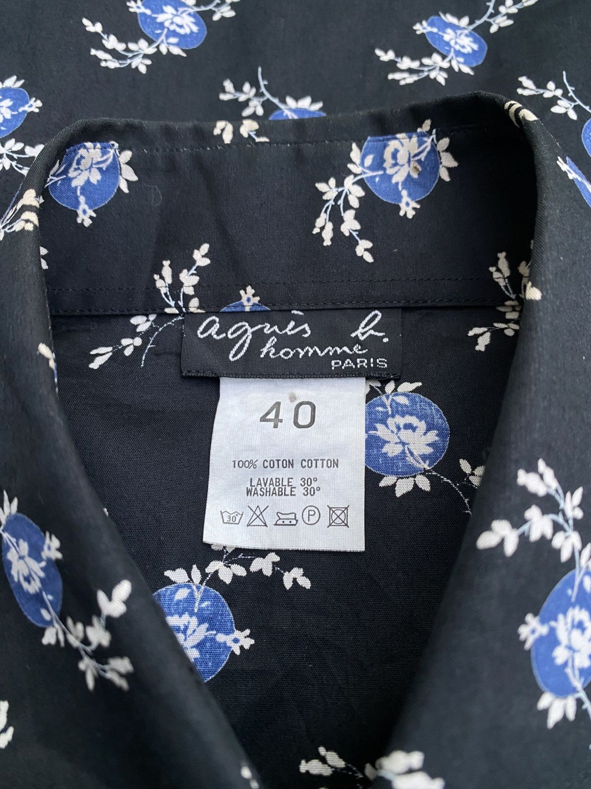 agnes b. Agnes B Sakura Flower Motive Single Pocket Hawaiian Shirt Size US M / EU 48-50 / 2 - 3 Thumbnail