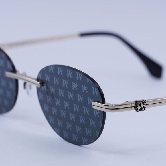 Palm Angels Palm Angels PERI10H CRYSTAL 7607 Sunglasses Gold Oval Frame Size ONE SIZE - 5 Thumbnail