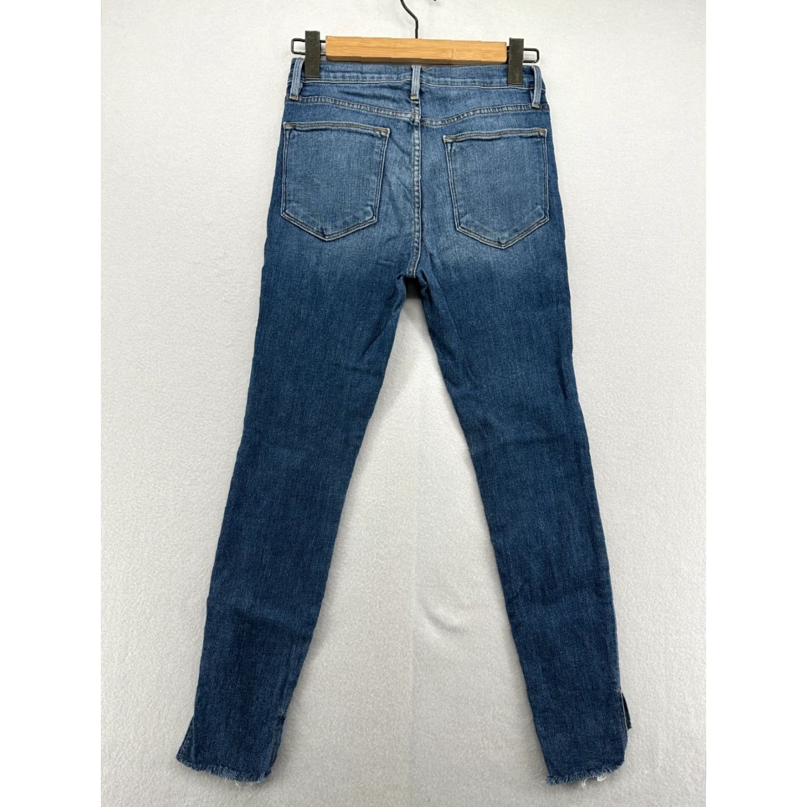 Frame FRAME Le Skinny De Jeanne Jeans Women's 27 Le High Rise Skinny Blue Denim Cotton Stretch Medium Inseam 29 Size 27" / US 4 / IT 40 - 4 Thumbnail