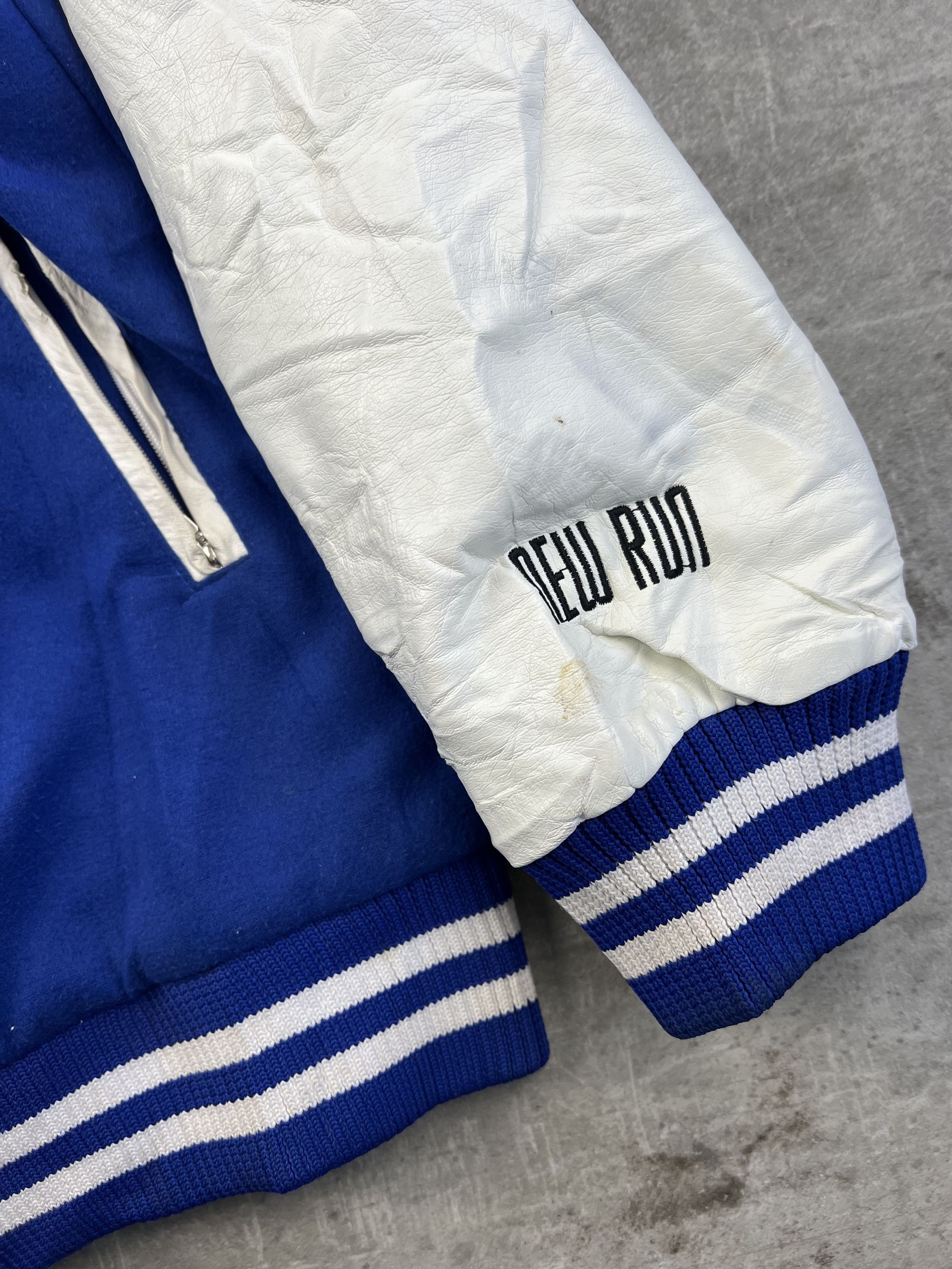 Vintage VARSITY JACKET SOCIAL WELFARE BLUE WHITE Size US M / EU 48-50 / 2 - 6 Thumbnail