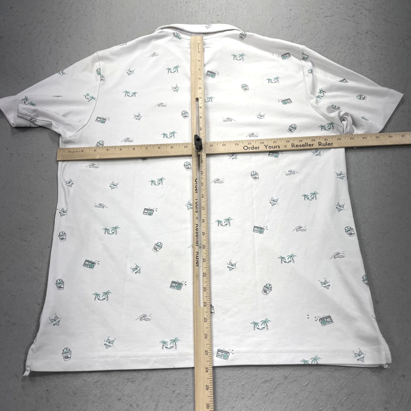 TravisMathew Travis Mathew Polo Shirt Mens L White Golf Casual AOP Flower Hawaiian USA Logo Button Collar Short Sleeve Size US L / EU 52-54 / 3 - 6 Thumbnail