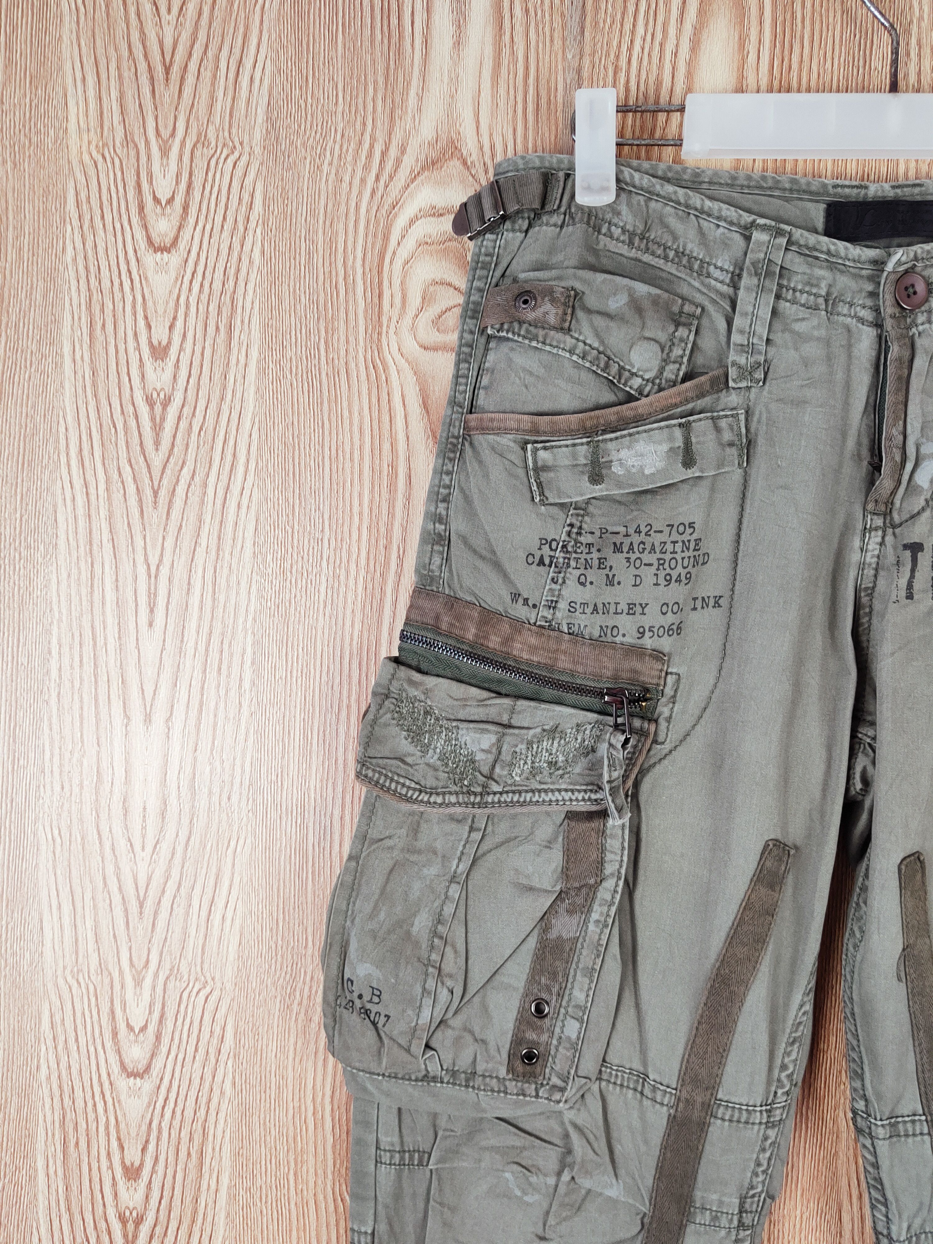 JACKROSE Vintage 💥Jack Rose Green Multi Tactical pocket Cargo Pants Size 30" / US 8 / IT 44 - 3 Thumbnail