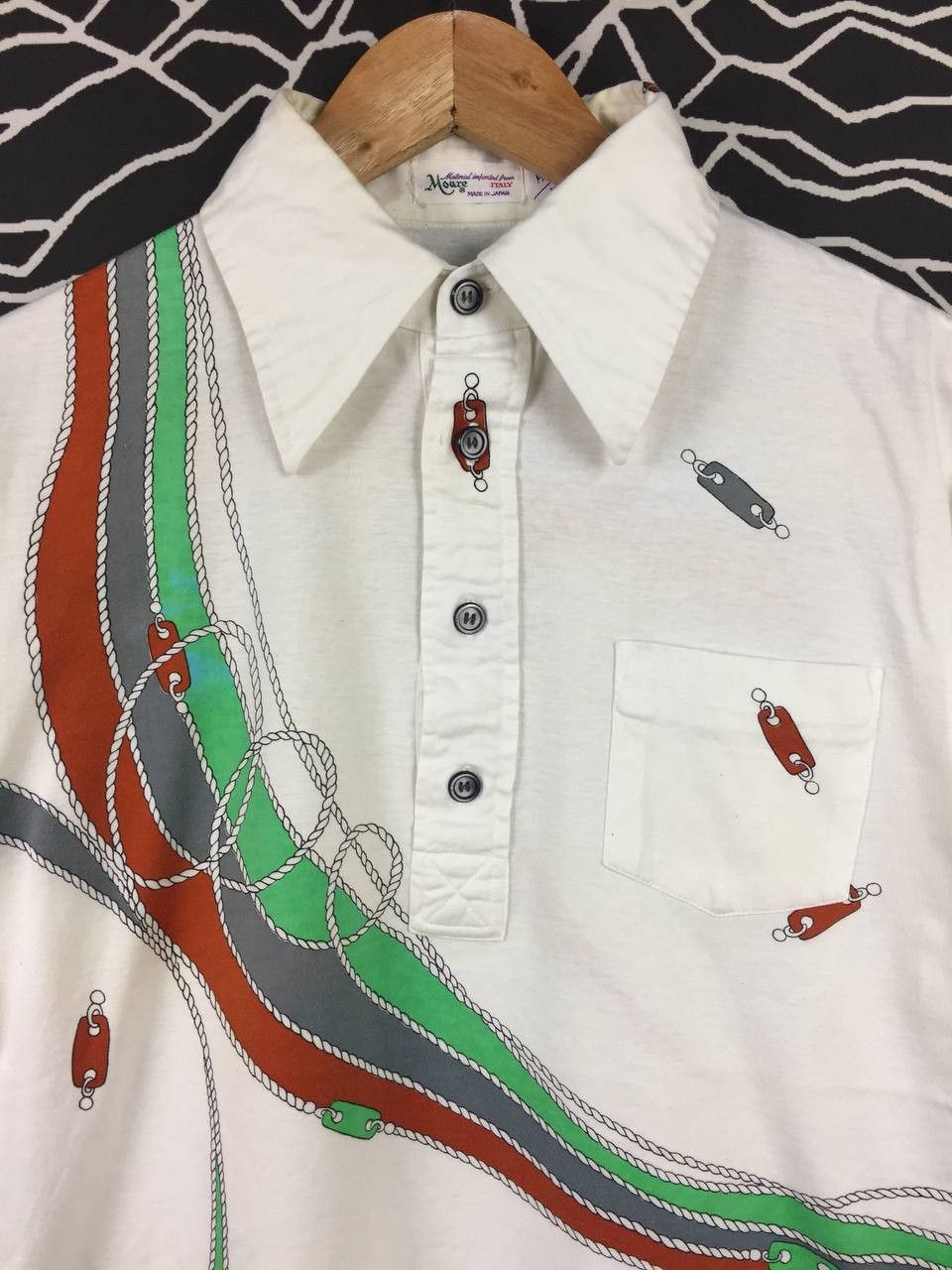 Japanese Brand Vtg 80s Moare Baroque Style All Over Print Luxury Polo Tee Size US M / EU 48-50 / 2 - 4 Thumbnail