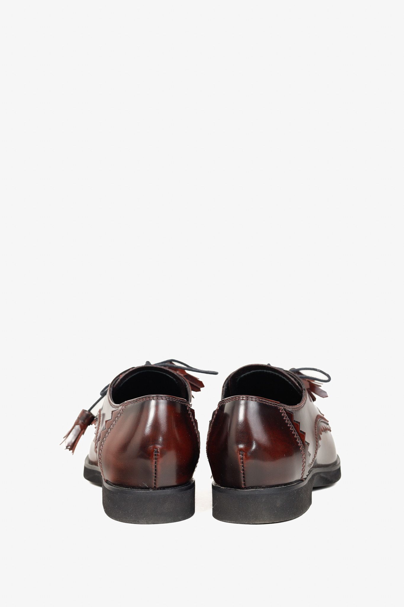 Tod's Tod’s Bordeaux Gomma Frangia Leather Derby Shoes Size US 6 / IT 36 - 3 Thumbnail