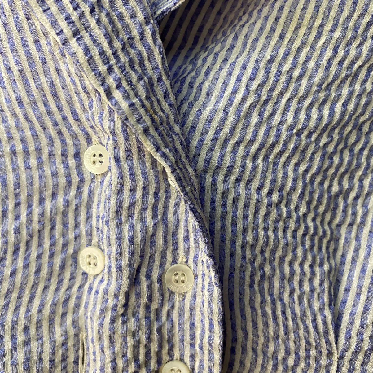 Celine CELINE Blue & White Striped Textured Blazer Shirt Size M / US 6-8 / IT 42-44 - 17 Thumbnail
