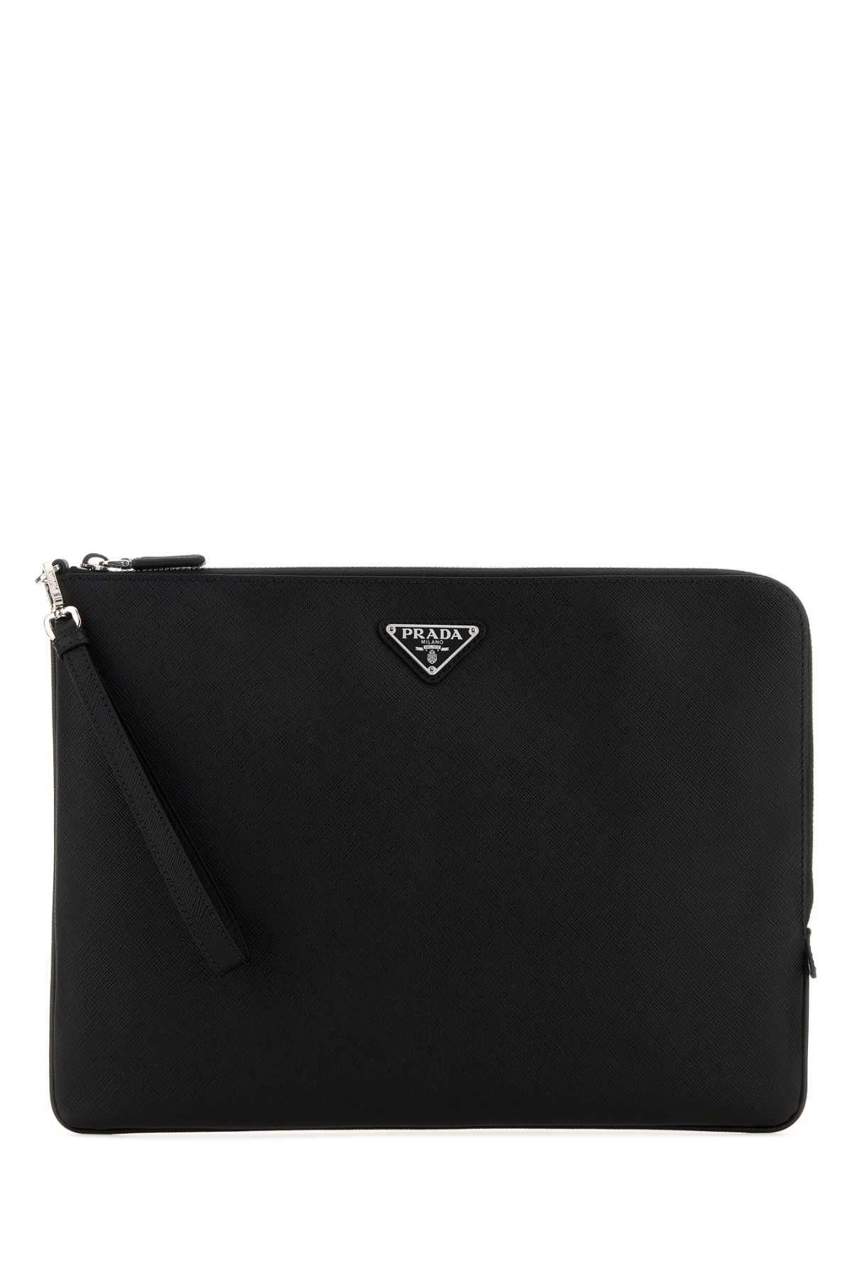 Prada Black Leather Clutch Size ONE SIZE - 1 Thumbnail