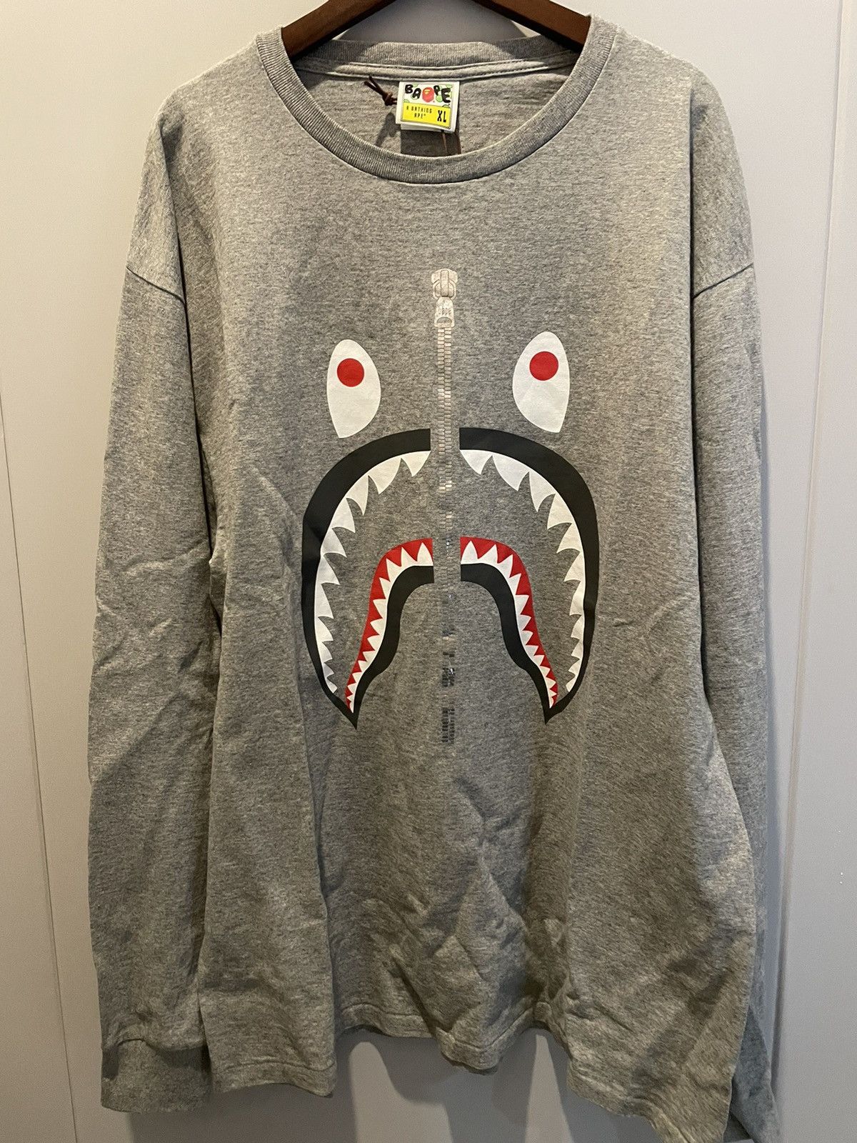 image of Bape Shark Tee in Grey, Men's (Size XL)