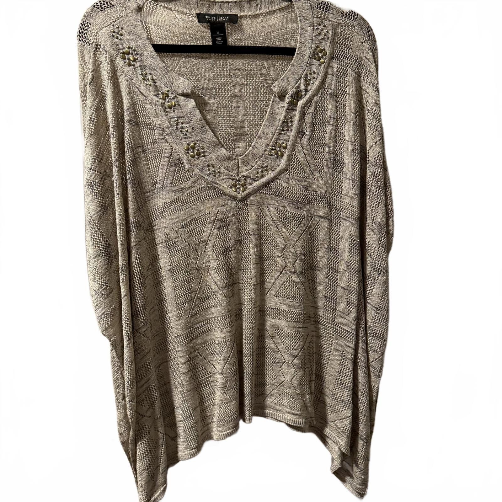 Other White House Black Market Beige Poncho Sweater Size M Size M / US 6-8 / IT 42-44 - 4 Thumbnail