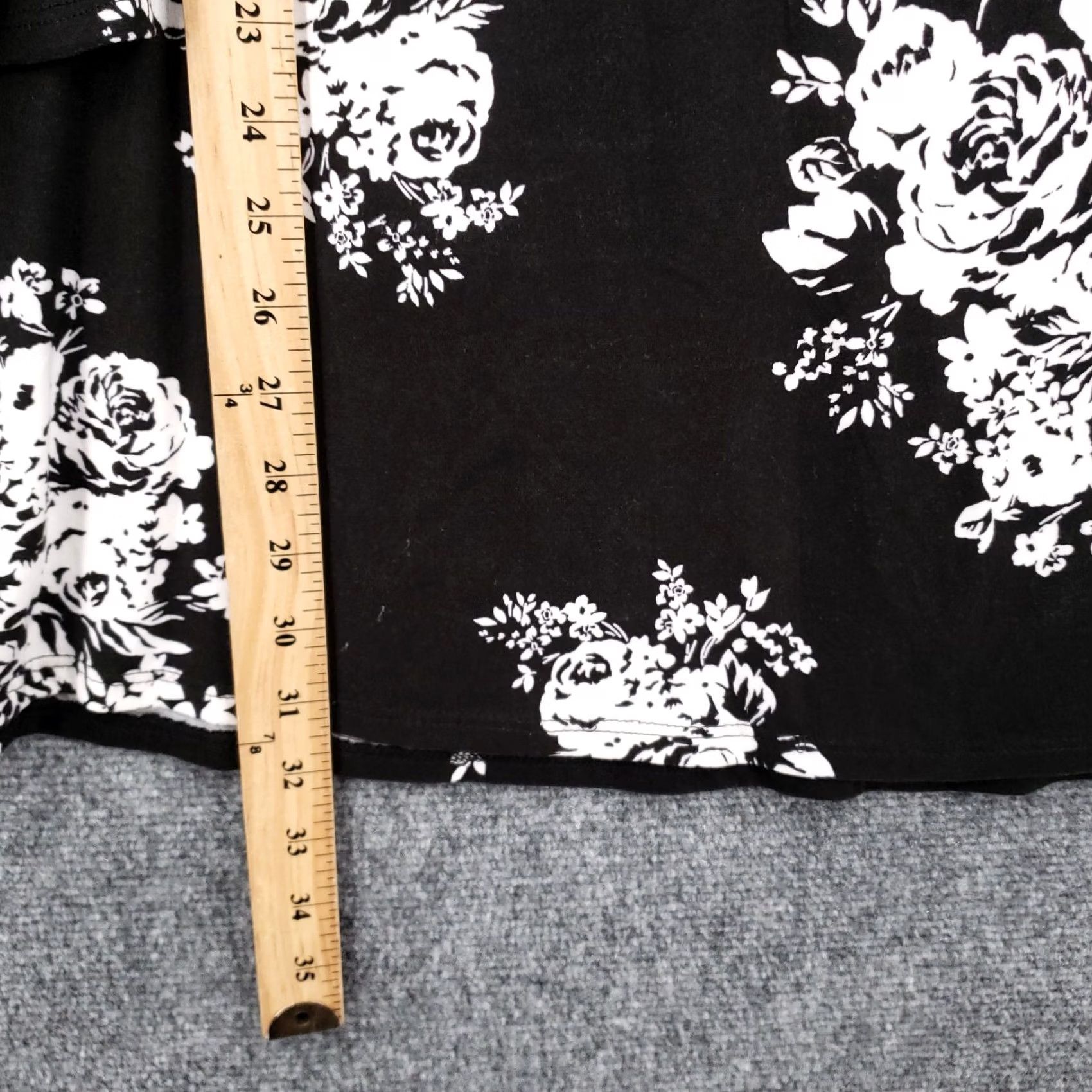 Vintage Kim & Cami Blouse Womens 3X Plus Black Floral Oversized Loose 3/4 Sleeve Stretch Size XXL / US 16-18 / IT 52-54 - 5 Thumbnail