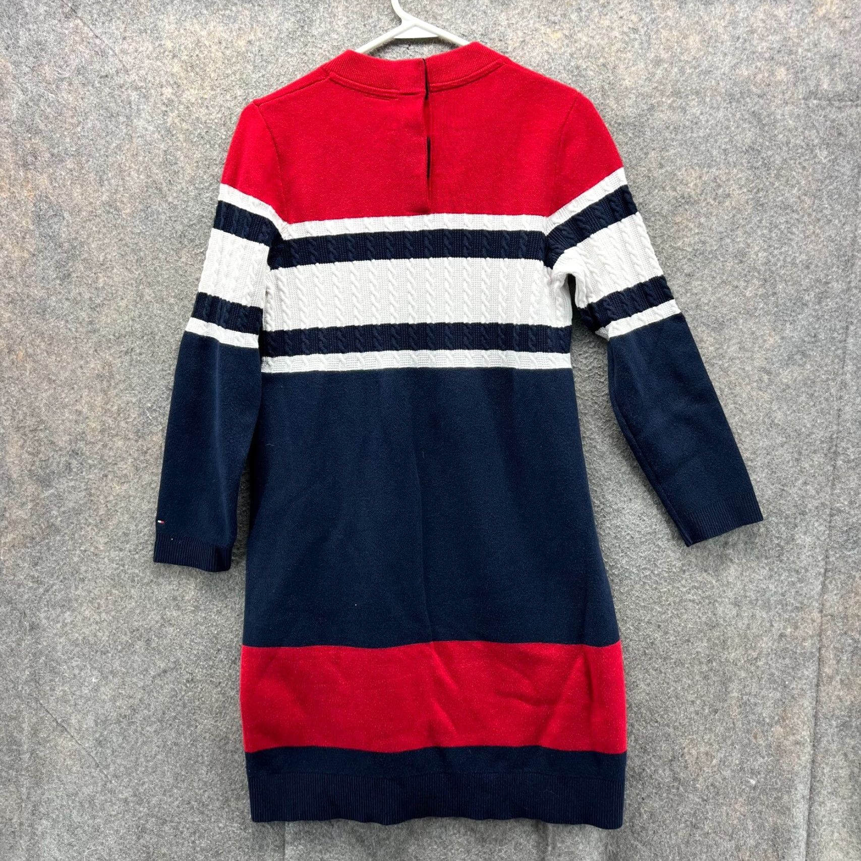 Tommy Hilfiger VINTAGE Tommy Hilfiger Dress Sweater Women Large Red Crewneck Long Sleeve Fleece Dress Size L / US 10 / IT 46 - 3 Thumbnail