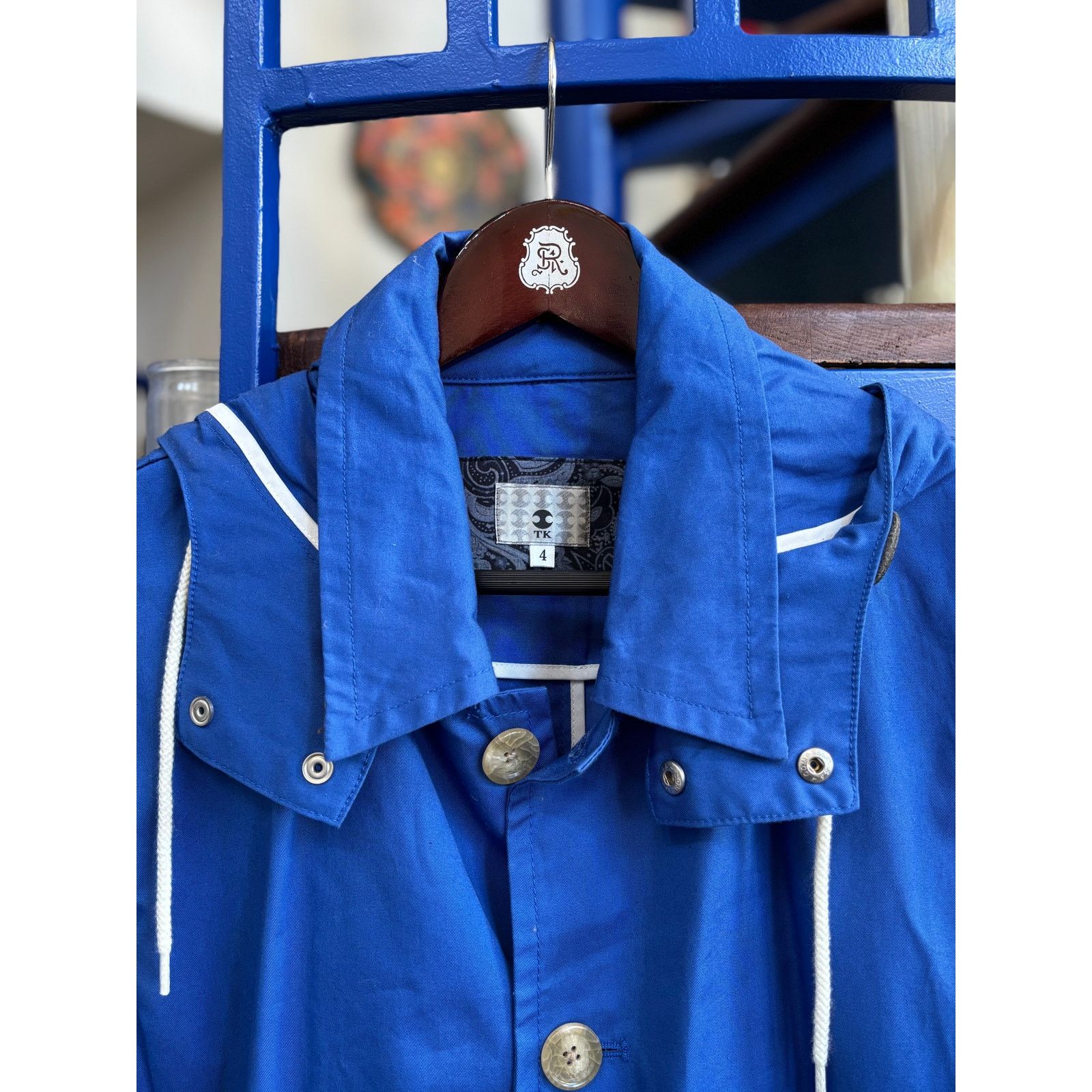 Takeo Kikuchi Takeo Kikuchi Japan Blue Button-Up Lightweight Coat (XL) Size US XL / EU 56 / 4 - 2 Thumbnail