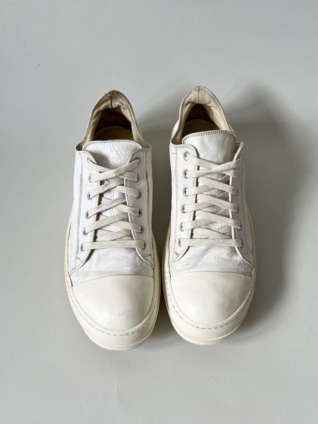 Rick Owens Rick Owens White Painted Leather Low Ramones Size US 8 / EU 41 - 7 Thumbnail