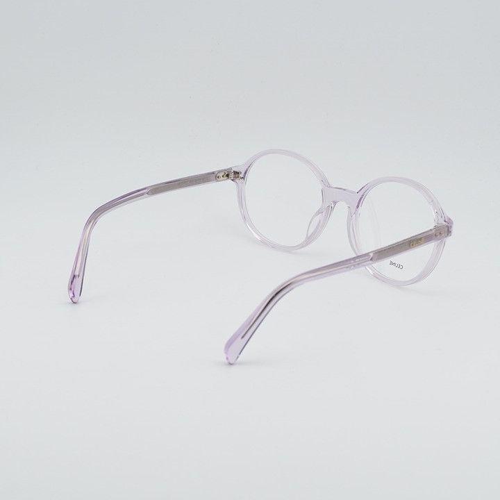 Celine Celine CL50092I 078 Eyeglasses Transparent Lilac 53mm Round Size ONE SIZE - 9 Thumbnail