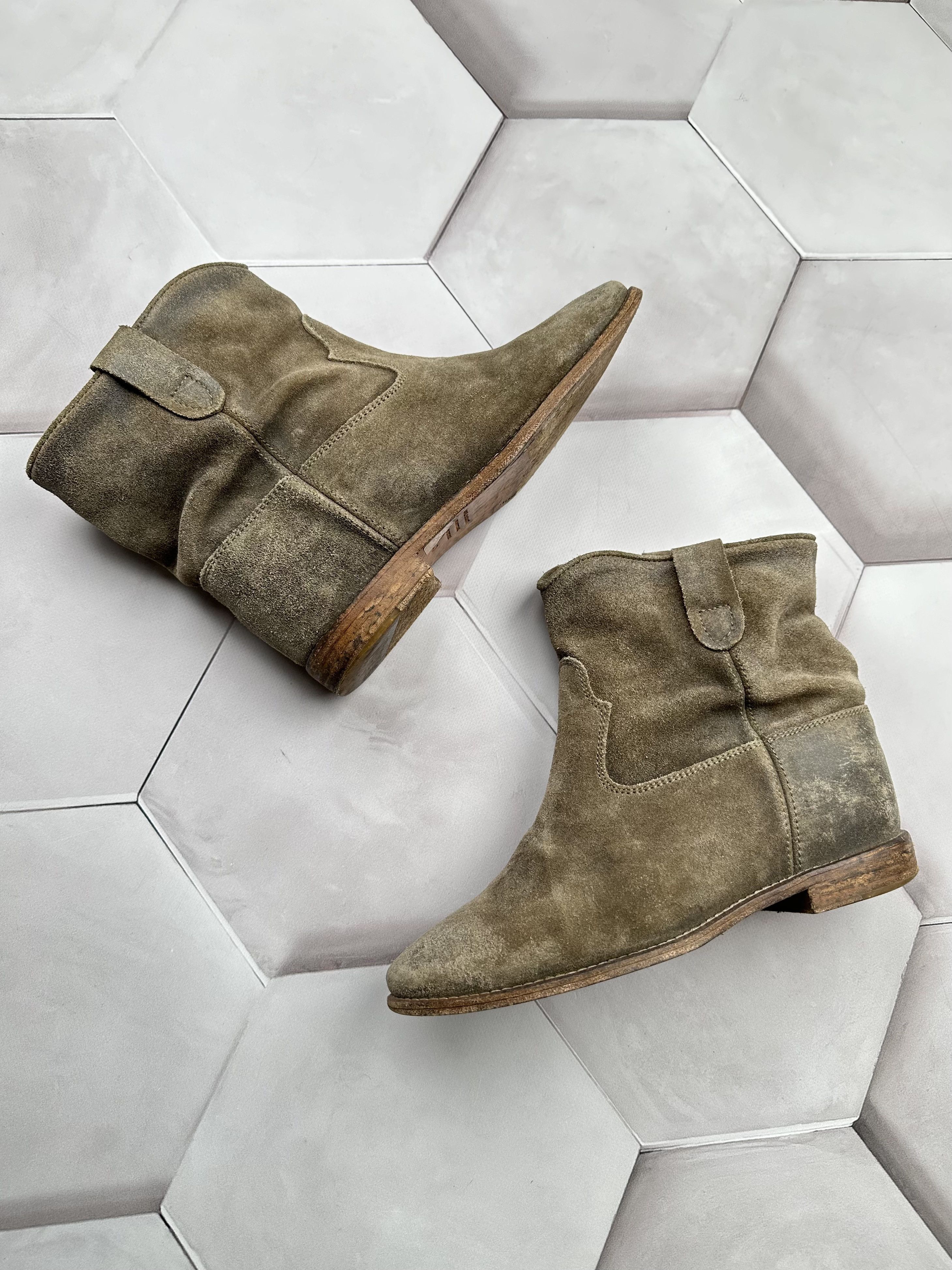 image of Chelsea Boots x Isabel Marant Vintage Suede Leather Boots in Brown, Women's (Size 10)