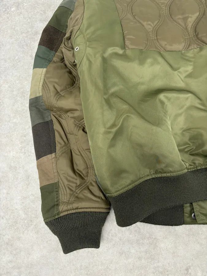 Diesel Diesel Khaki Green Nylon Striped Bomber Jacket Size US M / EU 48-50 / 2 - 10 Thumbnail