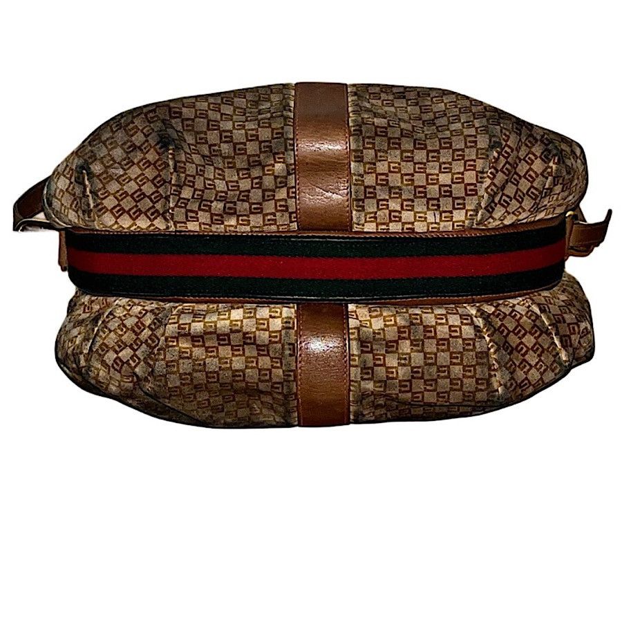 Gucci Authentic Vintage Gucci Suede Monogram GG Web Shoulder Bag Size ONE SIZE - 8 Thumbnail