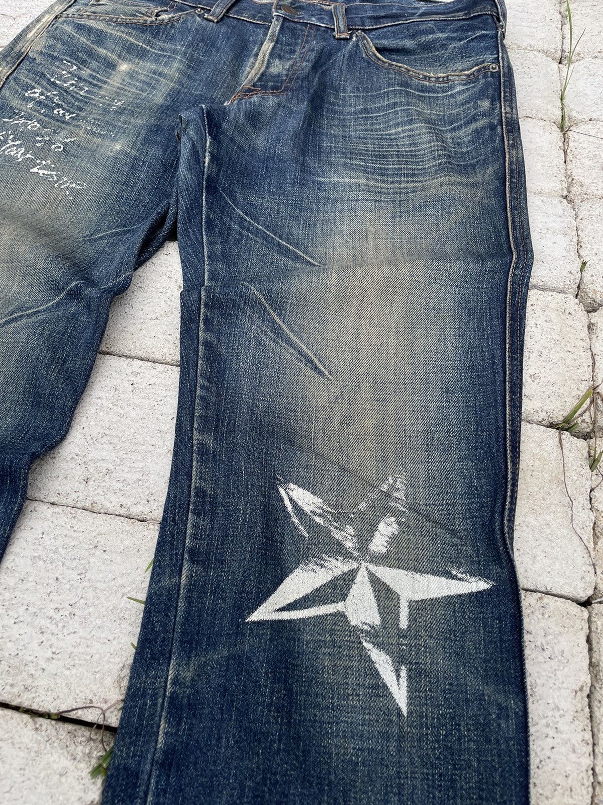 Boycott × If Six Was Nine × Japanese Brand Boycott 3 Stars Mud Wash Clawmark Distressed Denim (A23) Size US 31 - 7 Thumbnail