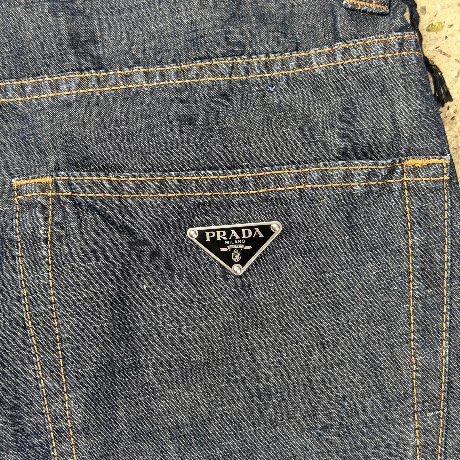 Prada Prada Chambray Denim Bermuda Shorts Size US 33 - 5 Thumbnail