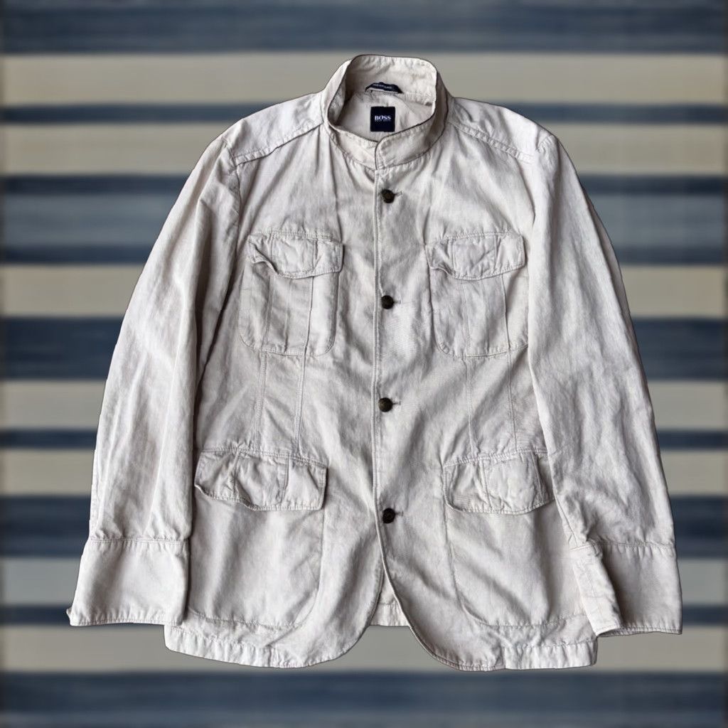 Hugo Boss VINTAGE Boss Hugo Boss Cotton Utility Tactical Safari Jacket 44R Mens Beige 90s Size US S / EU 44-46 / 1 - 1 Thumbnail