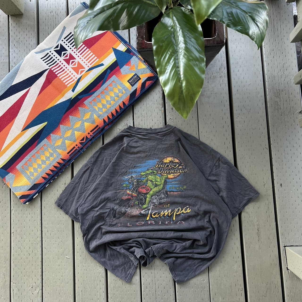 Harley Davidson Vintage 90s Harley Davidson Crocodile Tampa Florida T Shirt Size US XL / EU 56 / 4 - 1 Thumbnail