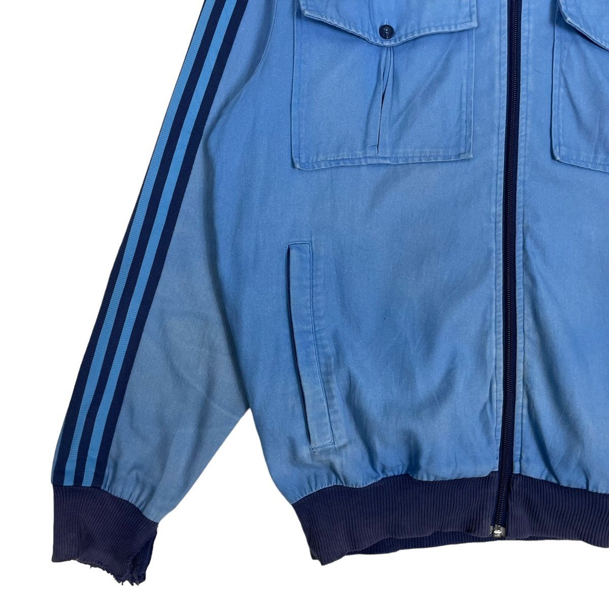 Adidas × Vintage 💥ADIDAS TRAINER BLUE STRIPE DOUBLE POCKET Size US L / EU 52-54 / 3 - 4 Thumbnail